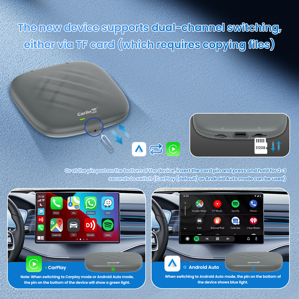 Carlinkit Tbox-S1C Wireless CarPlay/Android Auto Ai Box for Streaming Video