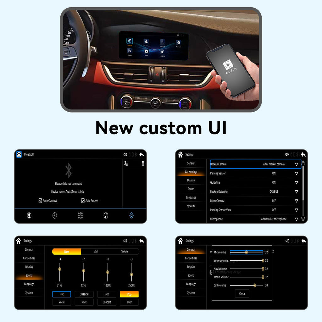Wireless Apple CarPlay Android Auto Interface for Alfa Romeo Giulia Stelvio 2017-2020 | AirPlay iOS Android Mirror Link Plug & Play Retrofit(WZAF-1)
