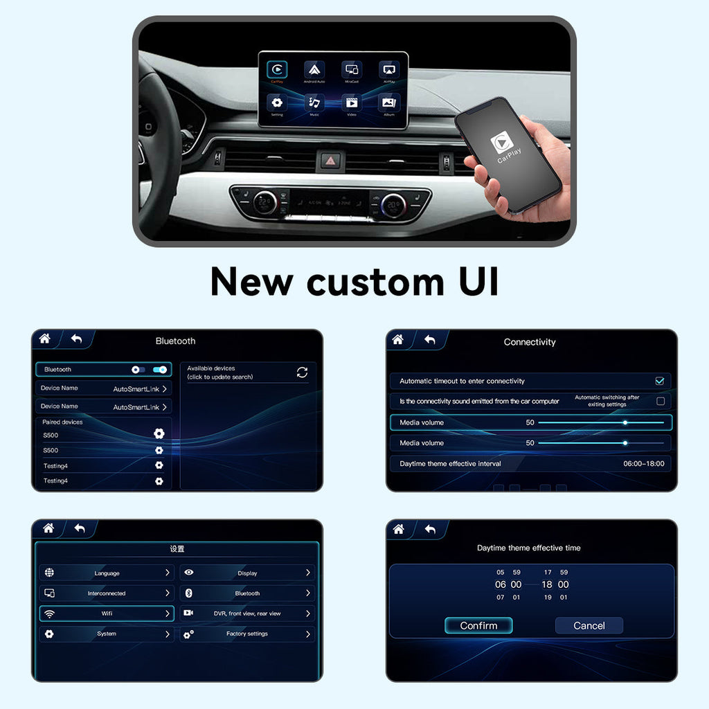Wireless Apple CarPlay Interface for Audi A3 MMI 3G (2012-2017) / A4 A5 Q5 B9 MIB (2016-2018) – Android Auto AirPlay(WZAU-2)
