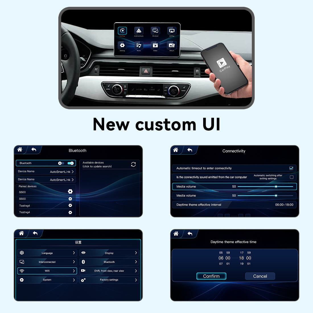 Wireless Apple CarPlay Interface for Audi A3 MMI 3G (2012-2017) / A4 A5 Q5 B9 MIB (2016-2018) – Android Auto AirPlay(WZAU-2)