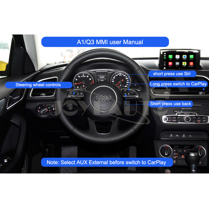 Wireless Apple CarPlay Interface for Audi Q3 MMI 2G / 3G (2010-2016) – Android Auto AirPlay Retrofit(WJAU-3-Q3)
