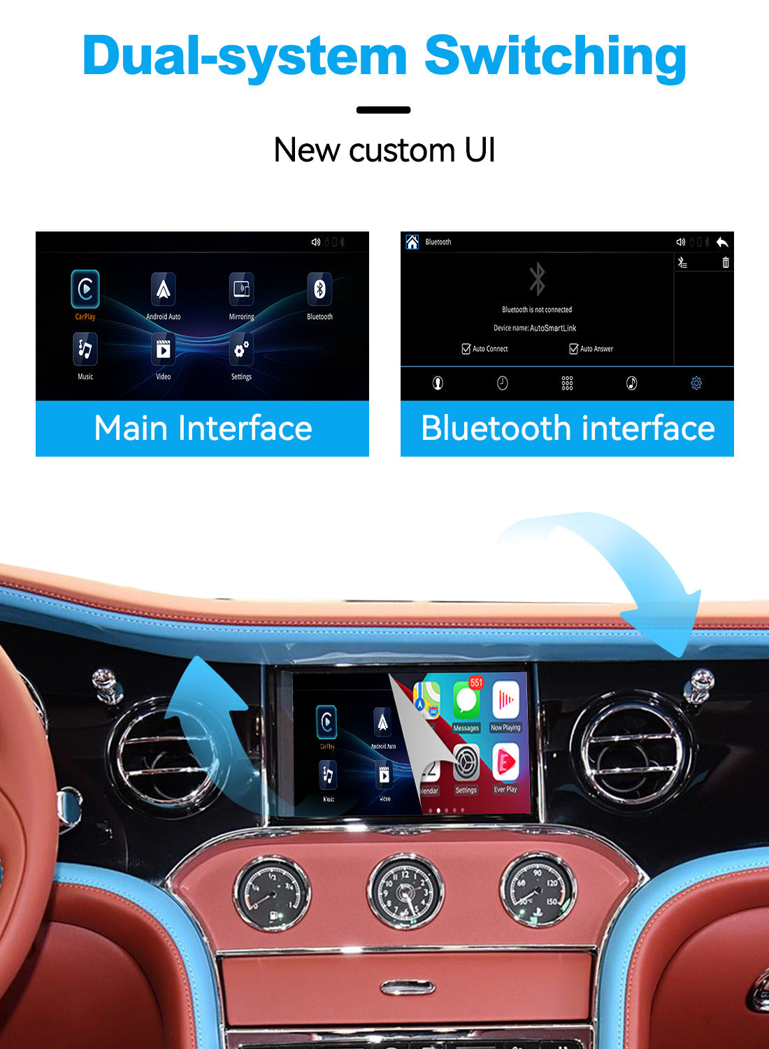 (WZBT-2) JoyeAuto Wireless Apple Carplay AirPlay Android Auto Interface for 2011-2020 Bentley Mulsanne Mirror-link Plug and Play - detail 4