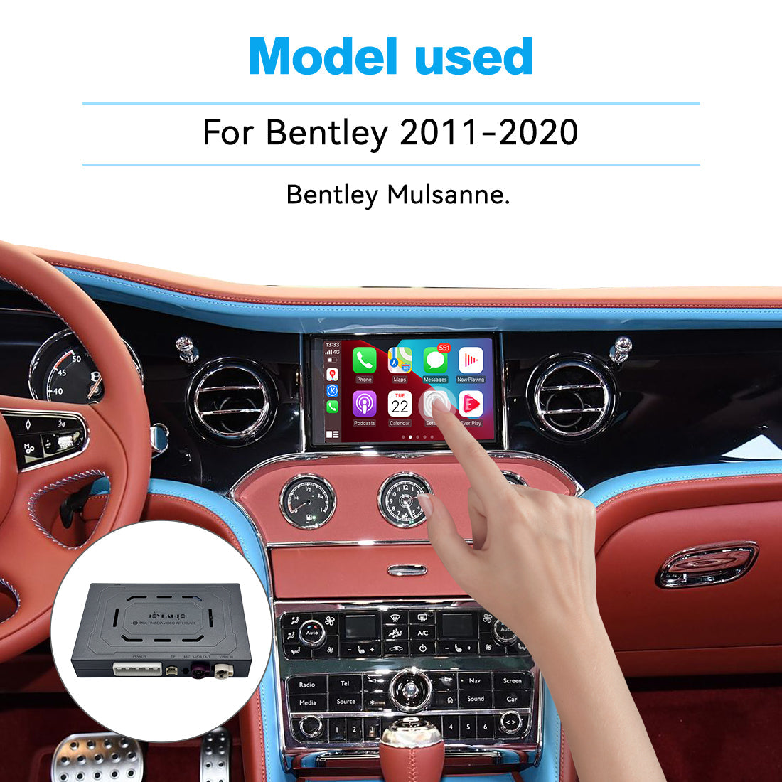(WZBT-2) JoyeAuto Wireless Apple Carplay AirPlay Android Auto Interface for 2011-2020 Bentley Mulsanne Mirror-link Plug and Play - detail 2