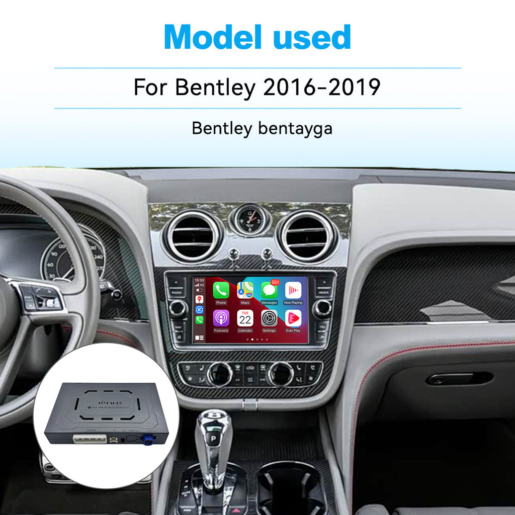 Wireless Apple CarPlay Android Auto Interface for Bentley Bentayga 2016-2019 | AirPlay iOS Android Mirror Link Plug & Play Retrofit Module(WZBT-3)
