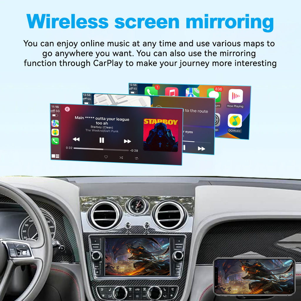 Wireless Apple CarPlay Android Auto Interface for Bentley Bentayga 2016-2019 | AirPlay iOS Android Mirror Link Plug & Play Retrofit Module(WZBT-3)