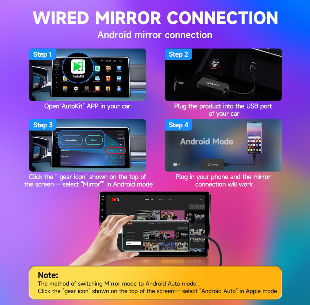 Carlinkit CCPA USB Dongle for Aftermarket Android Screen Head Unit with  Wireless CarPlay Android Auto and Mirroring Function