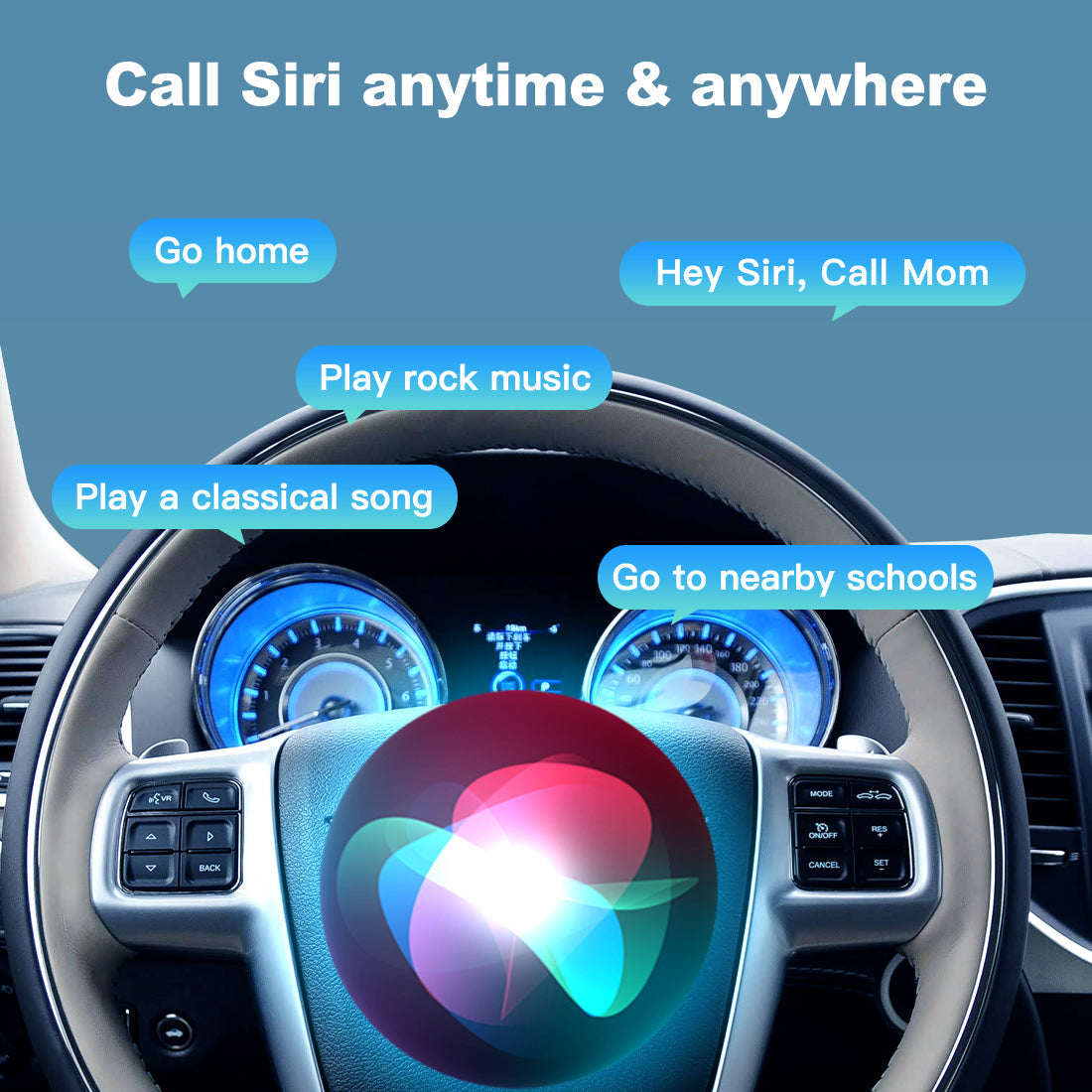 Wireless Apple CarPlay Android Auto Interface for Chrysler 300C 2012-2016 | AirPlay iOS Android Mirror Link Plug & Play Retrofit Module(wzcl-1)