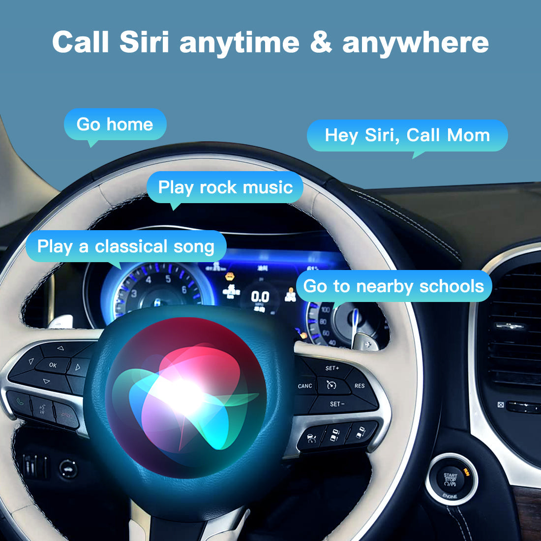 Wireless Apple CarPlay Android Auto Interface for Chrysler 300C 2014-2016 | AirPlay iOS Android Mirror Link Plug & Play Retrofit Module(WZCL-2)