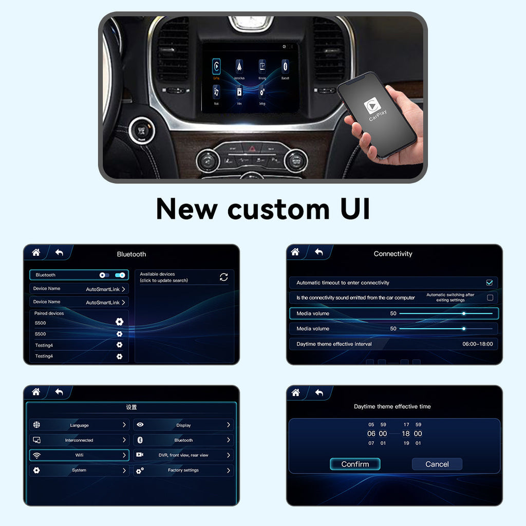Wireless Apple CarPlay Android Auto Interface for Chrysler 300C 2014-2016 | AirPlay iOS Android Mirror Link Plug & Play Retrofit Module(WZCL-2)