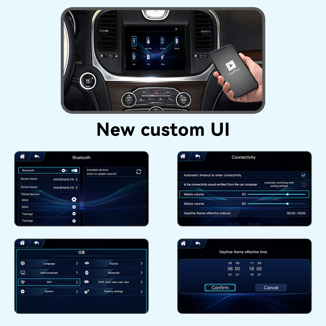 Wireless Apple CarPlay Android Auto Interface for Chrysler 300C 2014-2016 | AirPlay iOS Android Mirror Link Plug & Play Retrofit Module(WZCL-2)