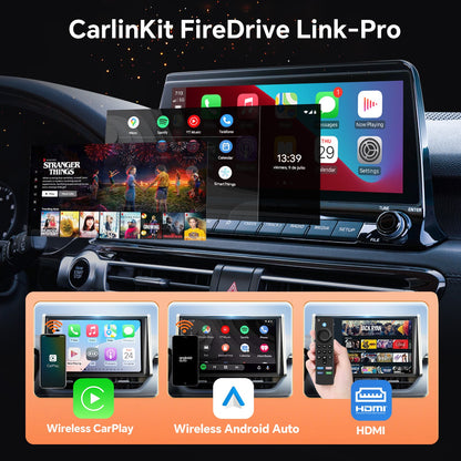 CarlinKit FireDrive Link Pro with Wireless Carplay & Android Auto For Fire TV Stick