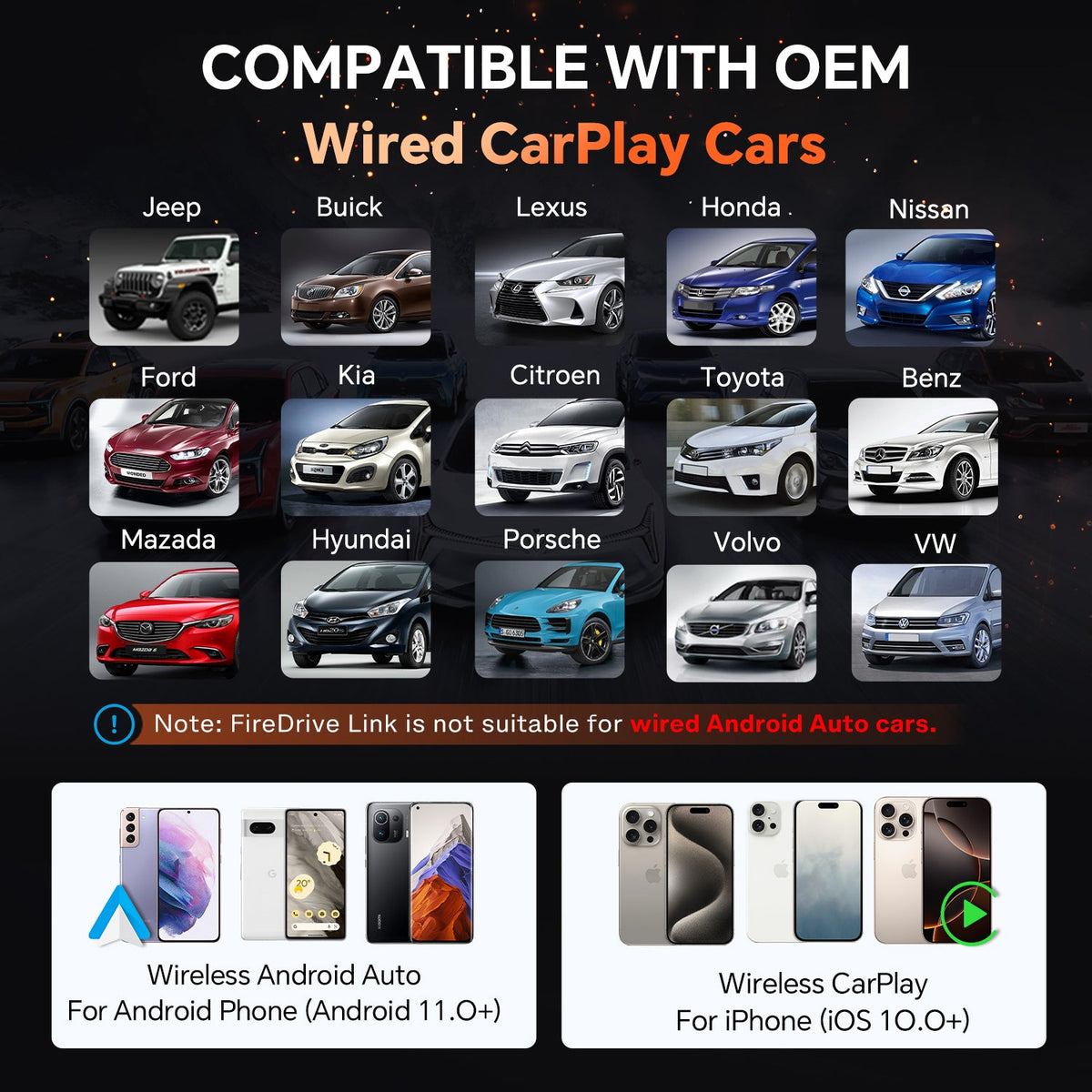 CarlinKit FireDrive Link Pro with Wireless Carplay & Android Auto For Fire TV Stick