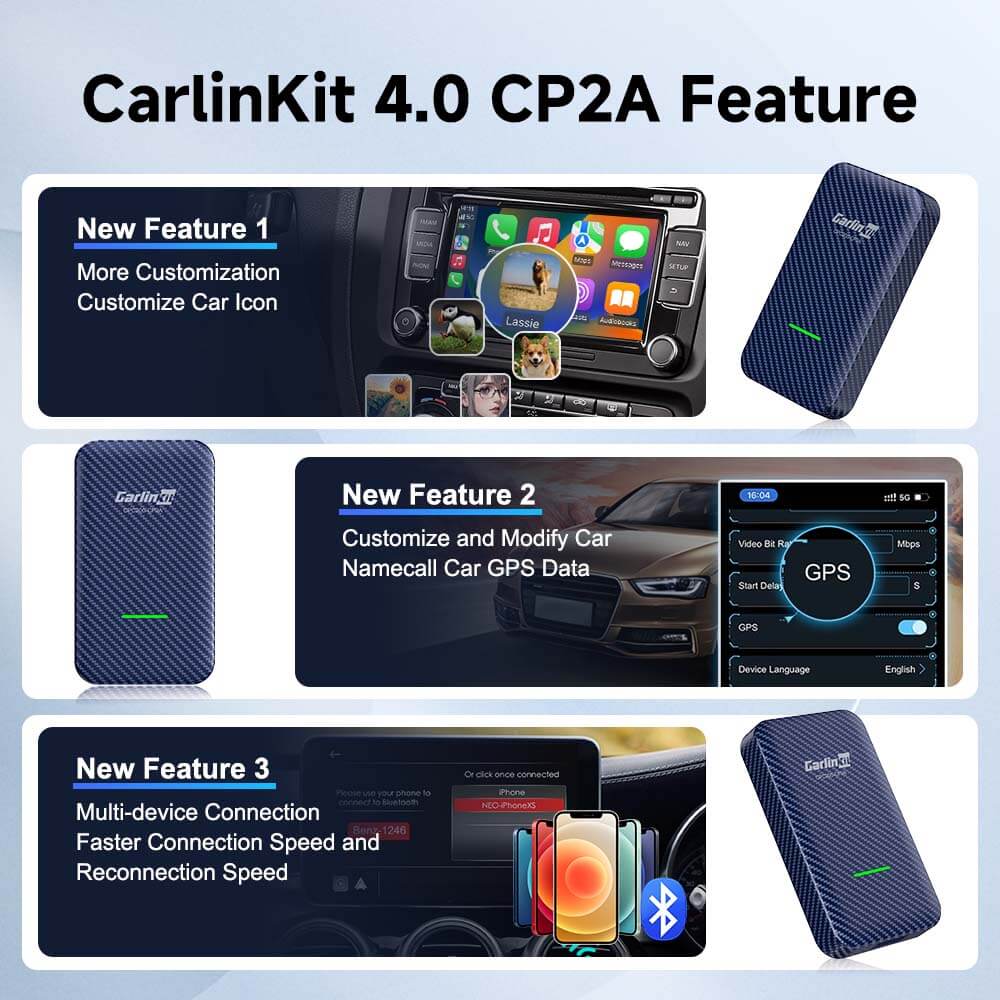 Carlinkit 4.0 - CP2A 2-In-1 Adapter Wireless Carplay & Android Auto