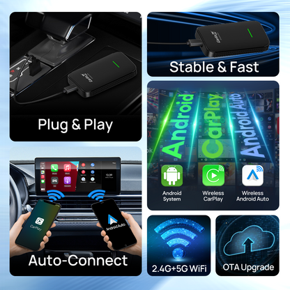 Carlinkit CP2A Pro Wireless Android Auto, CarPlay & Android TV Box for Netflix