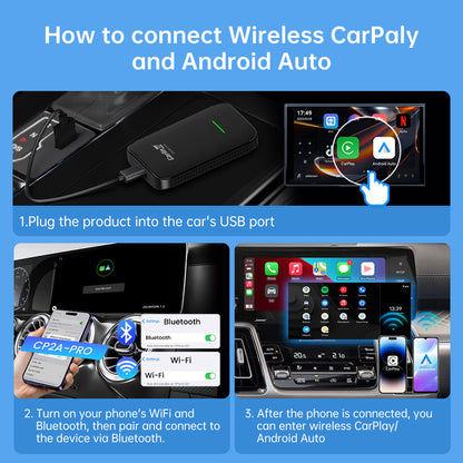 Carlinkit CP2A Pro Wireless Android Auto, CarPlay & Android TV Box for Netflix