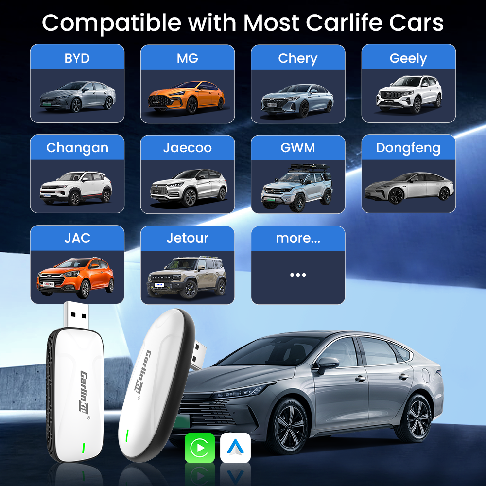 Carlinkit X1CA X2CA Baidu Carlife to Wireless CarPlay or Android Auto Adapter