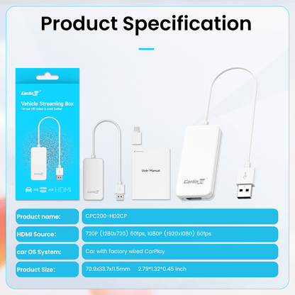 Carlinkit HD2CP Carplay HD Multimedia Car TV Converter