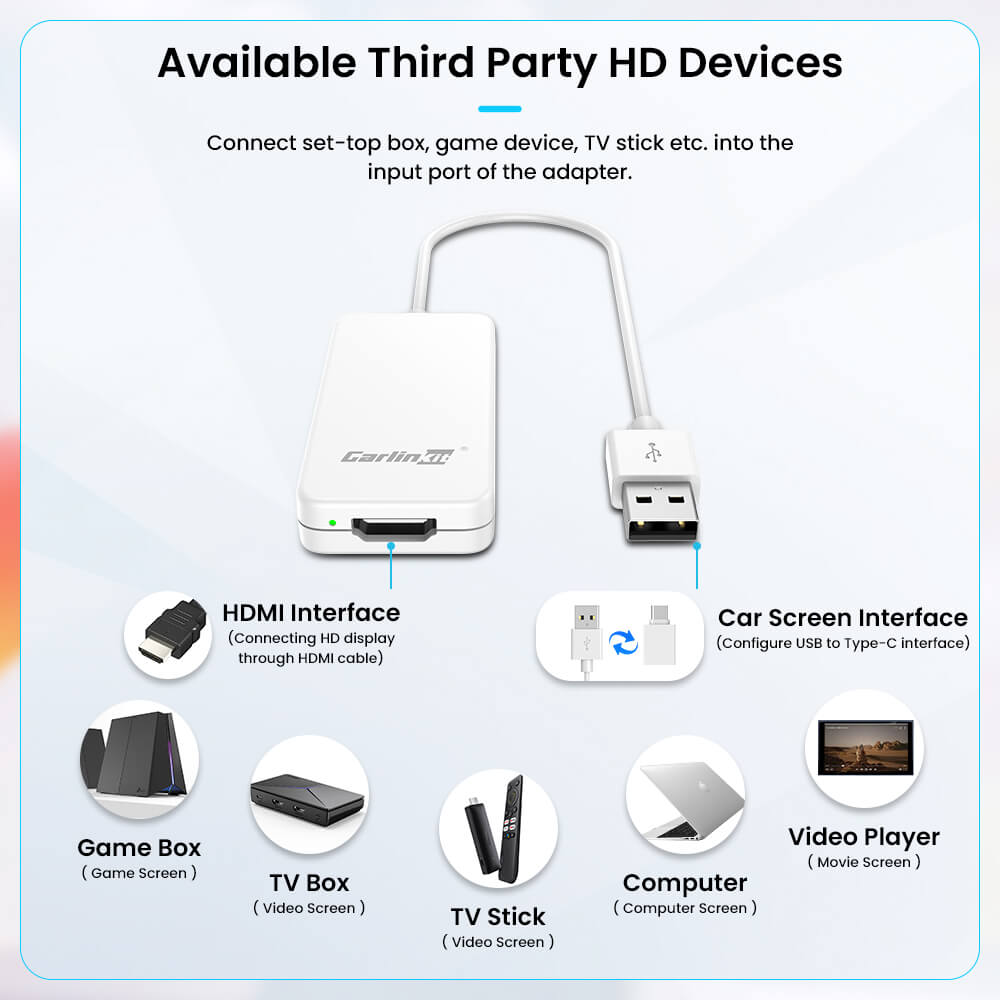 Carlinkit HD2CP Carplay HD Multimedia Car TV Converter