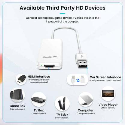 Carlinkit HD2CP Carplay HD Multimedia Car TV Converter