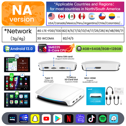 Carlinkit Tbox UHD Android 13 CarPlay AI Box with HDMI Output