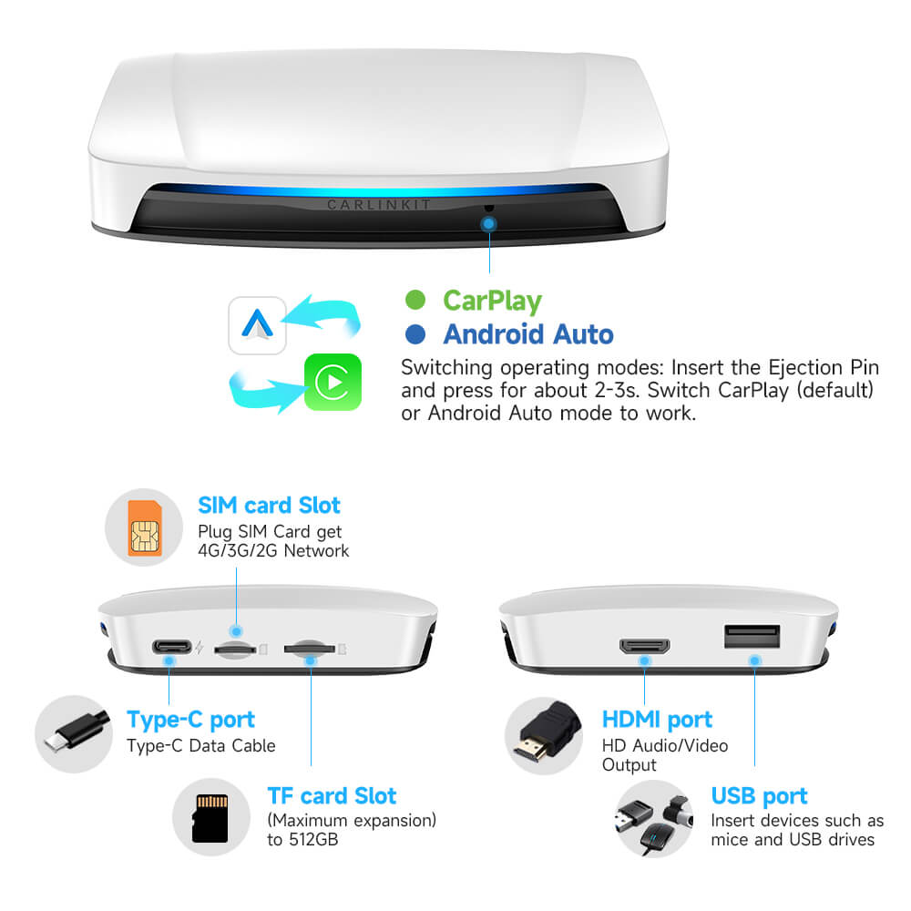 Carlinkit Tbox UHD Android 13 CarPlay AI Box with HDMI Output