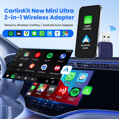 CarlinKit Mini Ultra Wireless Android Auto & CarPlay USB Dongle