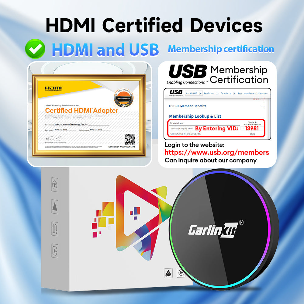 Carlinkit HD2CP Pro HDMI Wired CarPlay to Wireless Carplay & Android Auto Dongle