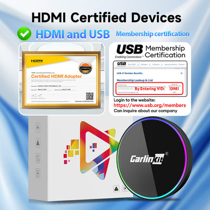Carlinkit HD2CP Pro HDMI Wired CarPlay to Wireless Carplay & Android Auto Dongle