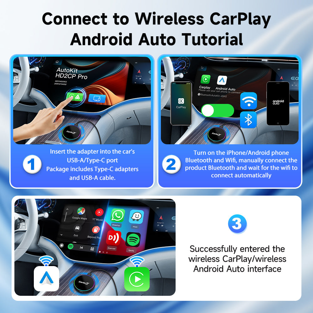 Carlinkit HD2CP Pro HDMI Wired CarPlay to Wireless Carplay & Android Auto Dongle