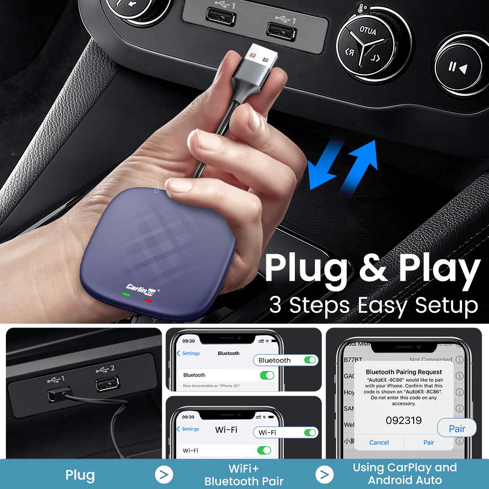 CarlinKit Ai Box Tbox Plus Multimedia Adapter with Wireless Carplay & Android Auto