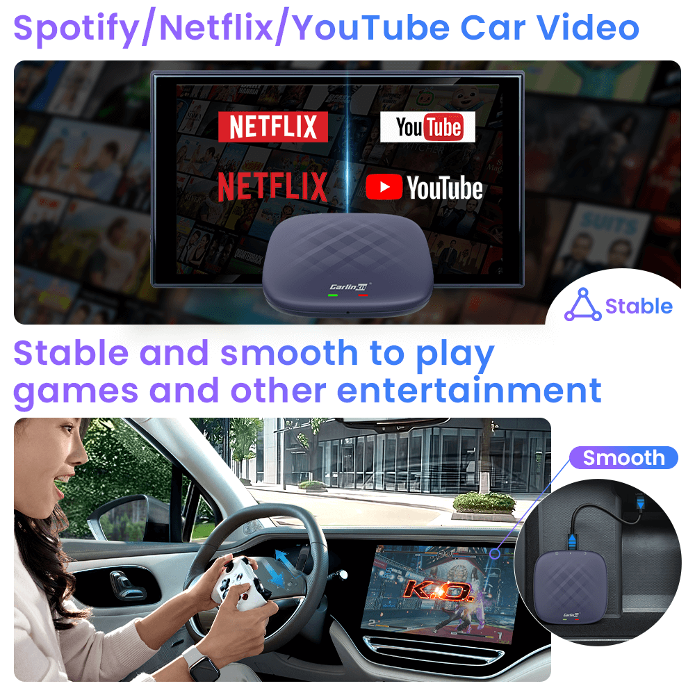 CarlinKit Ai Box Tbox Plus Multimedia Adapter with Wireless Carplay & Android Auto