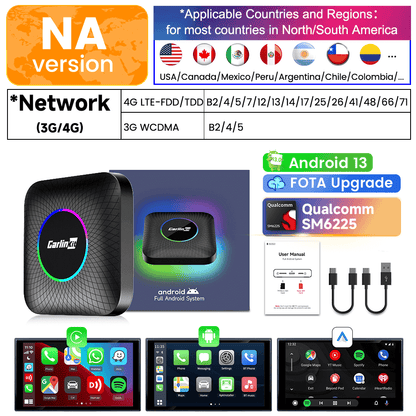 Tbox Led Multimedia Video Android13 AI Box Wireless CarPlay & Android Auto