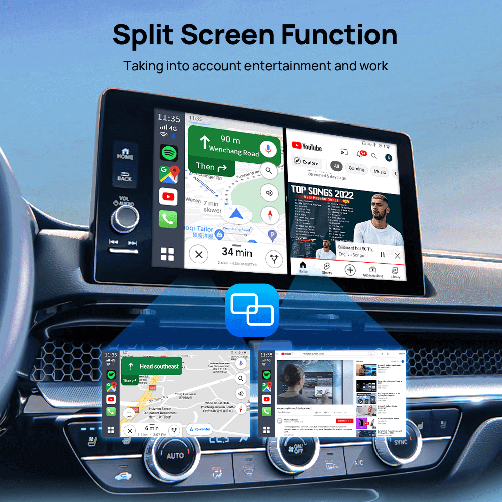 Tbox Led Multimedia Video Android13 AI Box Wireless CarPlay & Android Auto