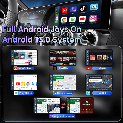 Tbox Led Multimedia Video Android13 AI Box Wireless CarPlay & Android Auto