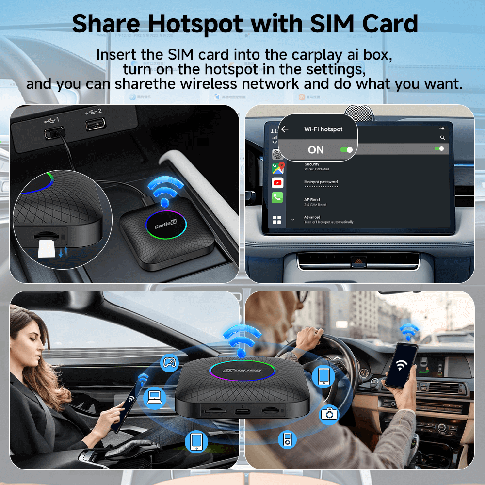Tbox Led Multimedia Video Android13 AI Box Wireless CarPlay & Android Auto