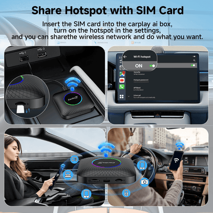 Tbox Led Multimedia Video Android13 AI Box Wireless CarPlay & Android Auto