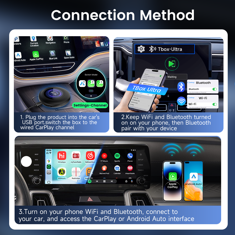 Carlinkit Tbox Ultra 3 Android 15 Car TV Box Wireless CarPlay & Android Auto