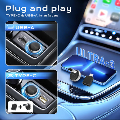 CarlinKit Mini Ultra 3 Wireless CarPlay & Android Auto Tiny Adapter
