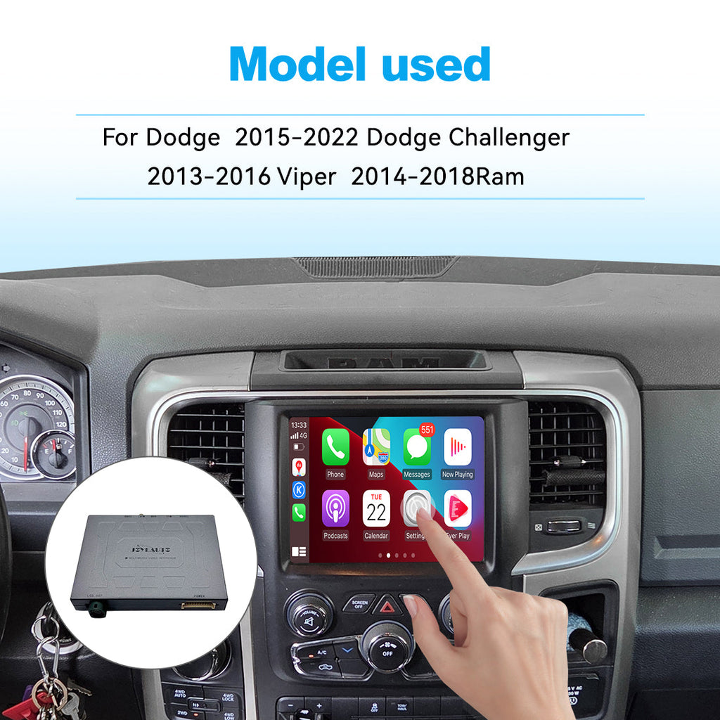 Wireless Apple CarPlay Android Auto Interface for Dodge Uconnect 8.4 | 2015-2022 Challenger 2013-2016 Viper 2014-2018 Ram AirPlay Mirror Link Retrofit(WZDG-1)