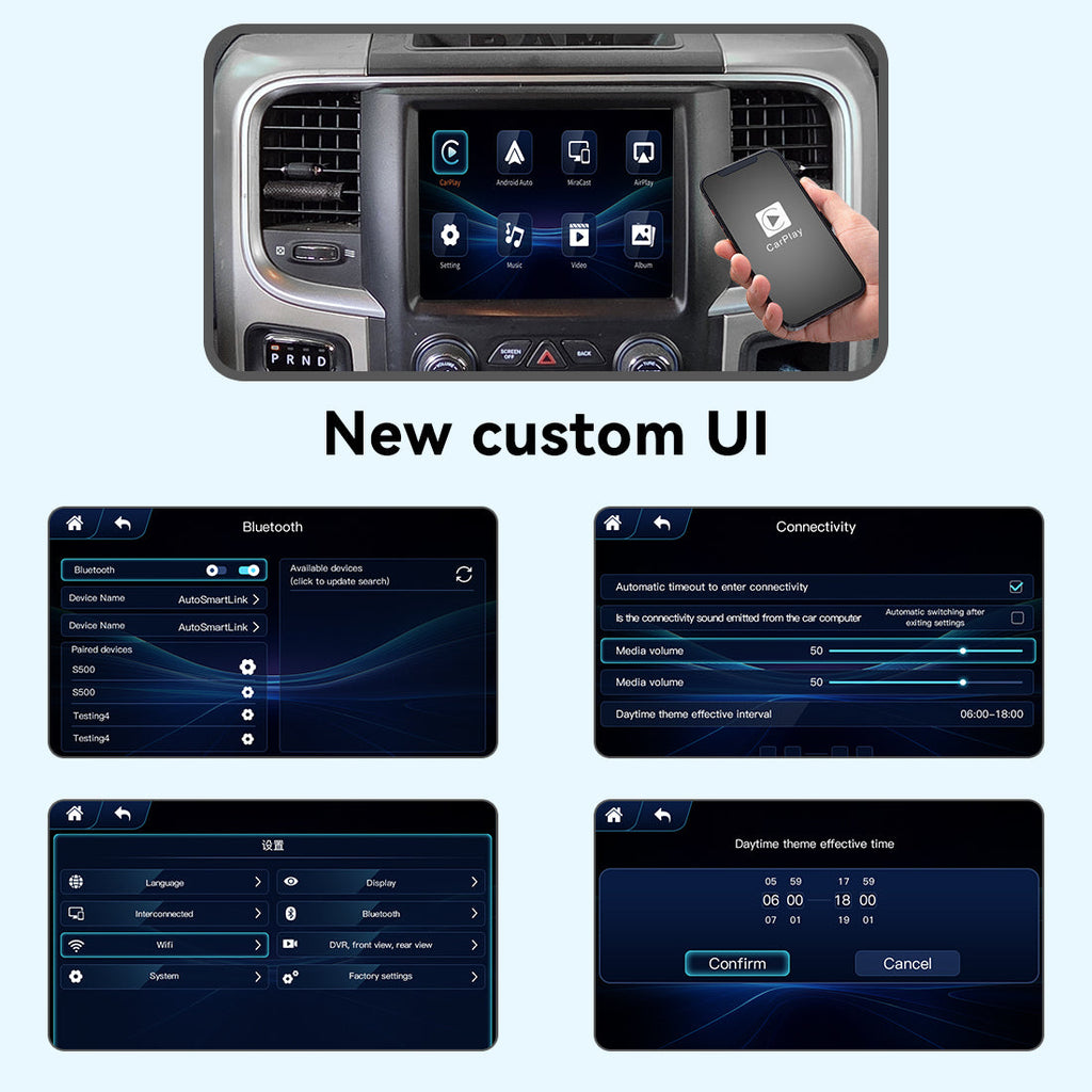 Wireless Apple CarPlay Android Auto Interface for Dodge Uconnect 8.4 | 2015-2022 Challenger 2013-2016 Viper 2014-2018 Ram AirPlay Mirror Link Retrofit(WZDG-1)