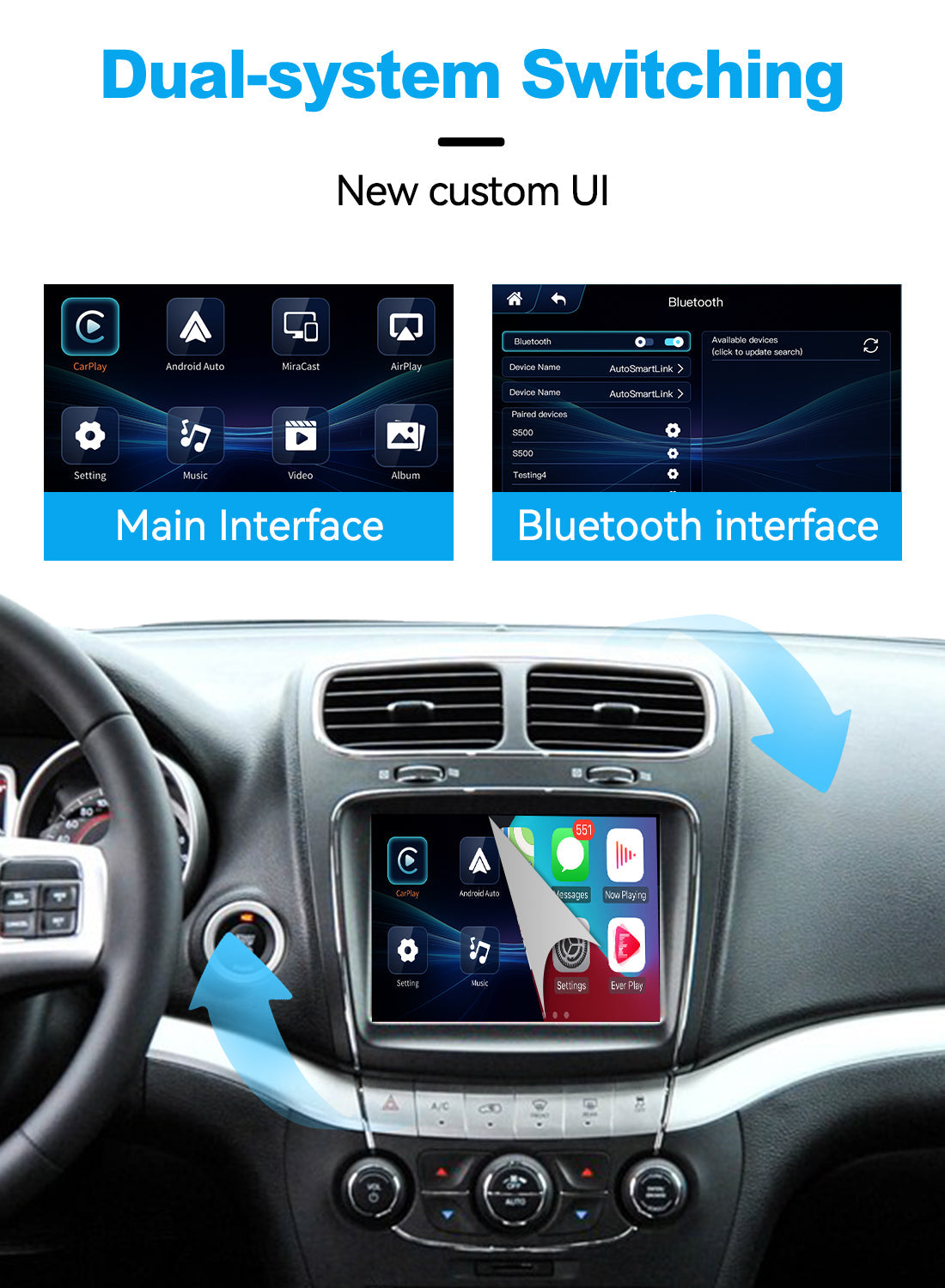(WZDG-2) New JoyeAuto Dodge Uconnect8.4 Carplay Module Retrofit for Journey WiFi Wireless Apple CarPlay AirPlay Android Auto Interface - detail 3
