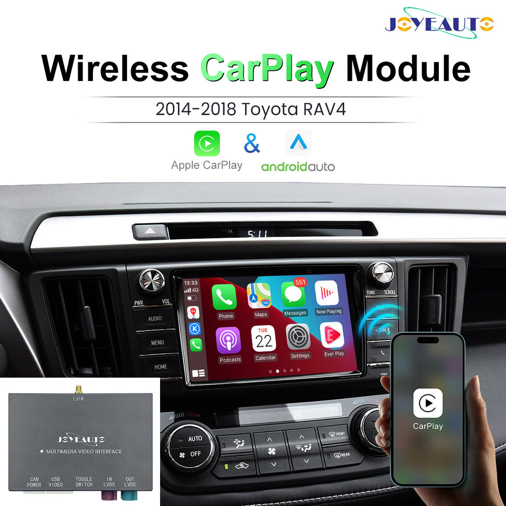 Wireless Apple CarPlay Android Auto Retrofit Module for 2014-2018 Toyota RAV4 Yaris (WQTY-3)