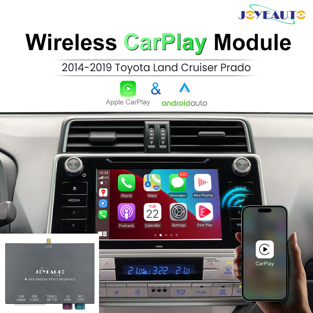 Wireless Apple CarPlay Android Auto Retrofit Module for 2014-2019 Toyota Land Cruiser Prado Sequoia (WQTY-6)