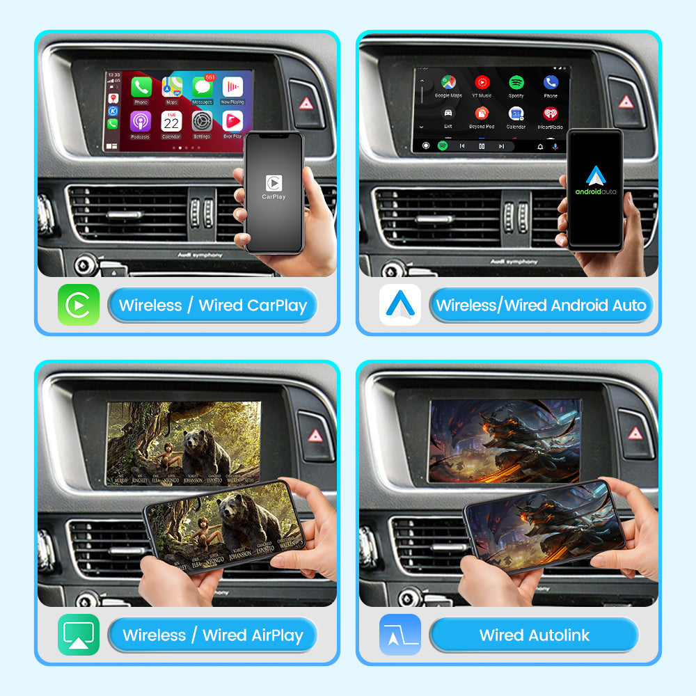 Wireless Apple CarPlay Interface for Audi A4L A5 Q5 B8 without MMI / Concert / Symphony (2010-2016) – Android Auto AirPlay(WZAU-1)