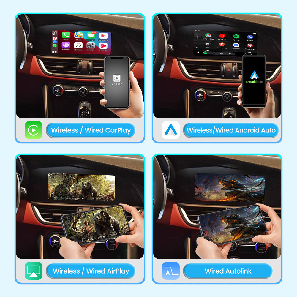 Wireless Apple CarPlay Android Auto Interface for Alfa Romeo Giulia Stelvio 2017-2020 | AirPlay iOS Android Mirror Link Plug & Play Retrofit(WZAF-1)
