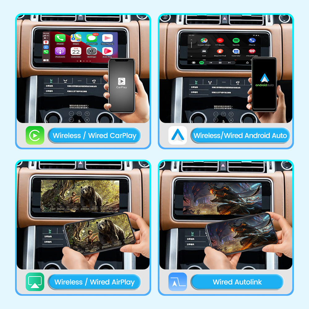 (WZLR-4) New JoyeAuto Wireless Apple Carplay AirPlay Android Auto Interface for 2016-2020 Land Rover Range Rover Evoque Freelander Discovery 4 XF XJ T-Type Jaguar 10.1 inch Harman Head Unit - detail 2