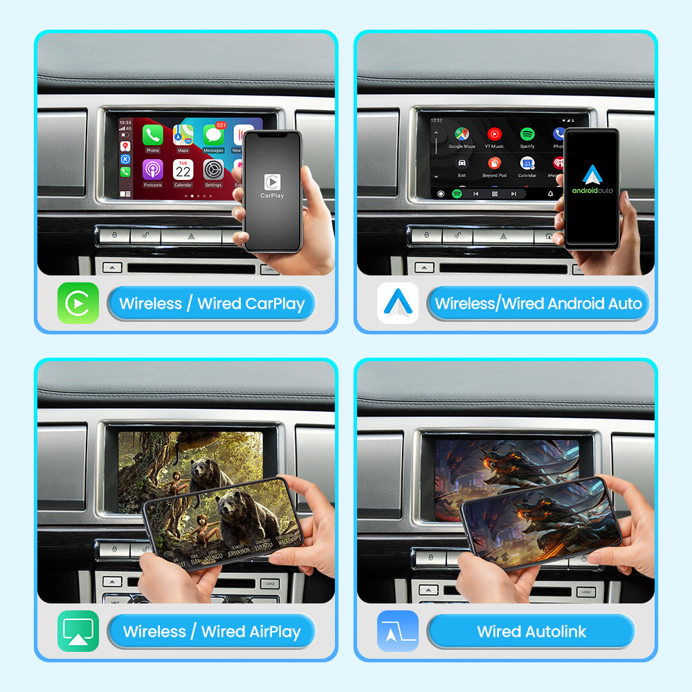Wireless Apple CarPlay Android Auto Interface for Jaguar XF 2007-2011 XK 2010-2014 | AirPlay iOS Android Mirror Link Retrofit Module(WZLR-5)