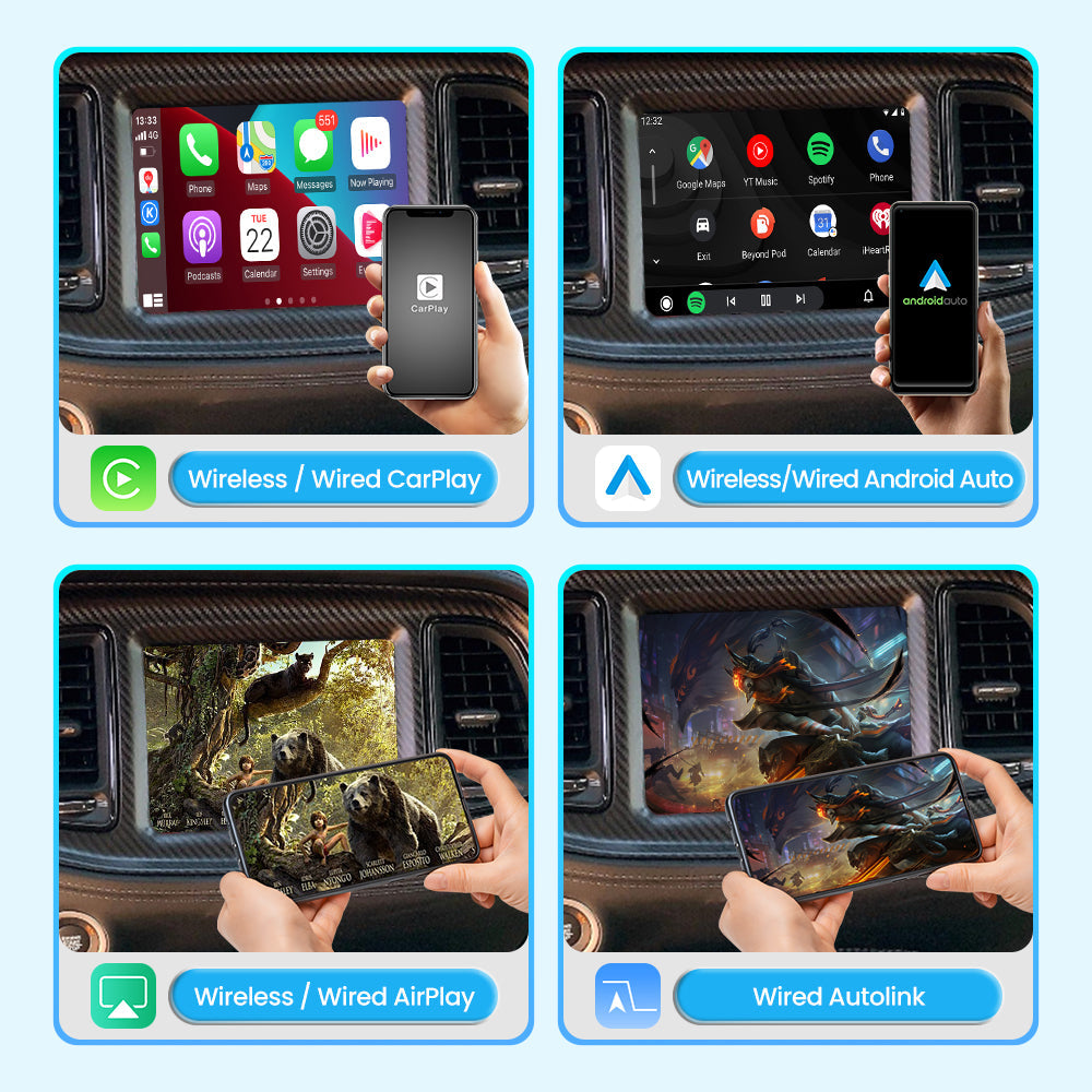 Wireless CarPlay Interface for Jeep Uconnect 8.4 | Cherokee Grand Cherokee Compass Commander Apple CarPlay Android Auto Retrofit(WZJP-1)