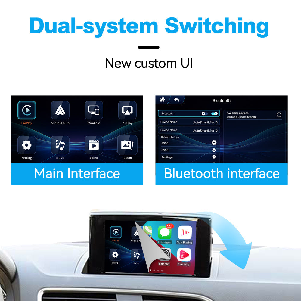 Wireless Apple CarPlay Interface for Audi A1 / Q3 RMC / MMI 2G / 3G (2012-2017) – Android Auto AirPlay Retrofit(WZAU-3)