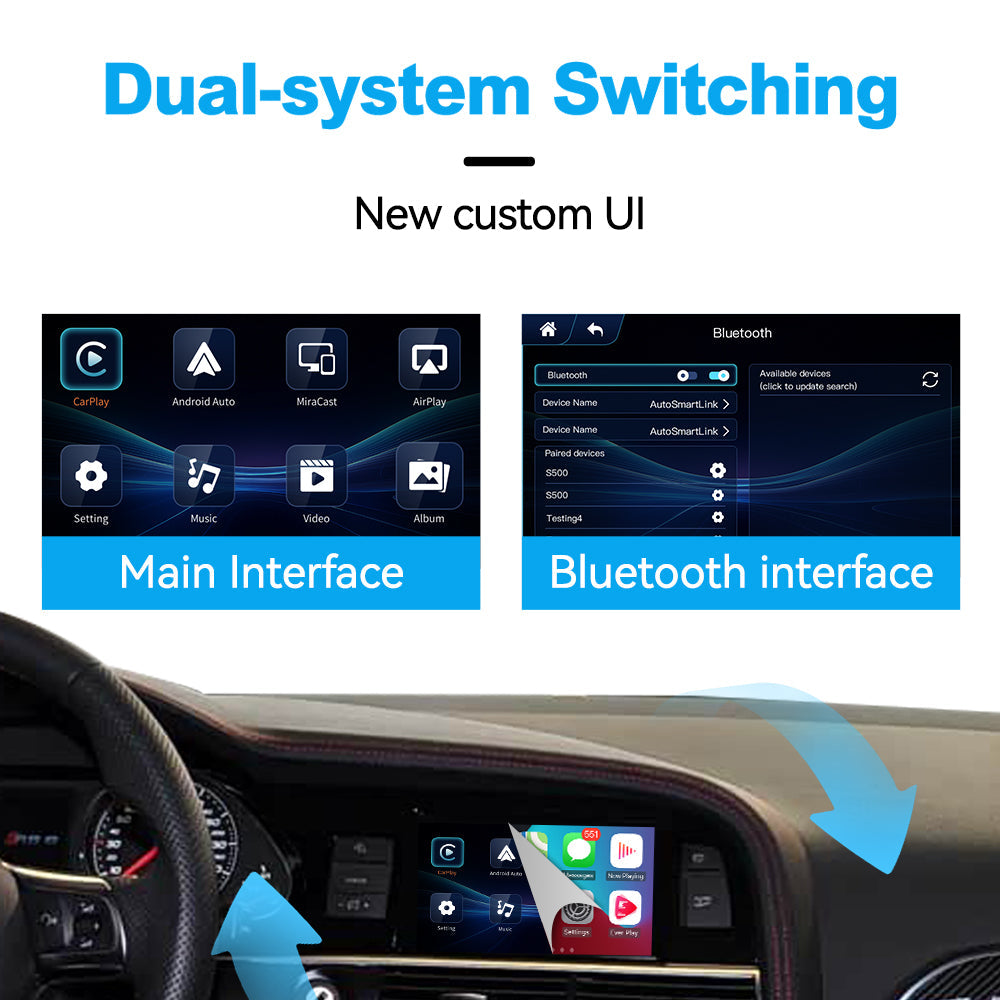Wireless Apple CarPlay Android Auto Interface for Audi MMI 2G (2003-2009) – AirPlay & Mirror Link(WZAU-6)